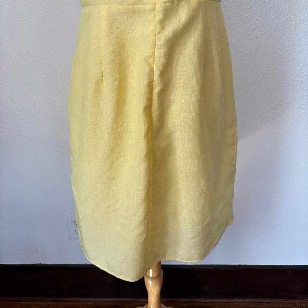 Solid Yellow Spaghetti Strap Fitted Dress - image 6